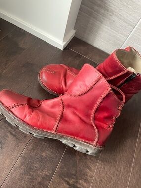 Rovers Italian Red Ankle Boots Women’s Size 39